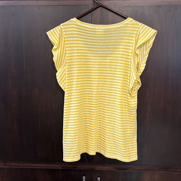 Cabi Daisy Tee Yellow Stripe Size Small #5748 - Picture 3 of 5